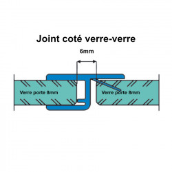 Portes de douche double en verre trempe 8 mm sur mesure SALOON