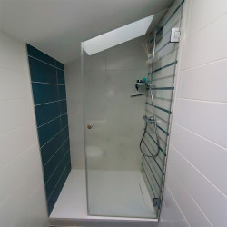 Porte de douche Pan coupé en verre trempe 8 mm - MEZZADOR