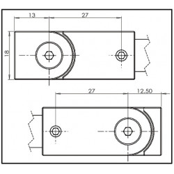 SQUARE Barre de stabilisation- pour verre de 6 à 10mm