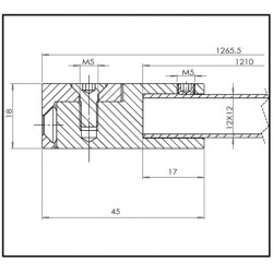 SQUARE Barre de stabilisation- pour verre de 6 à 10mm