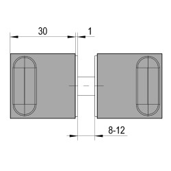 Bouton Laiton brossé pour porte en verre - ATAKAMA