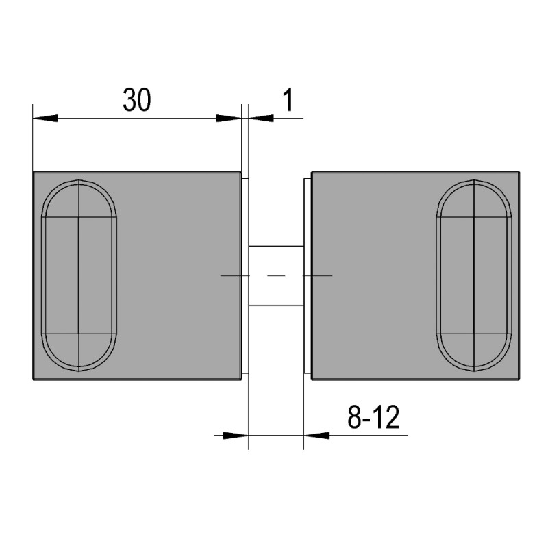 Bouton Cuivre brossé pour porte verre de 6 à 12mm